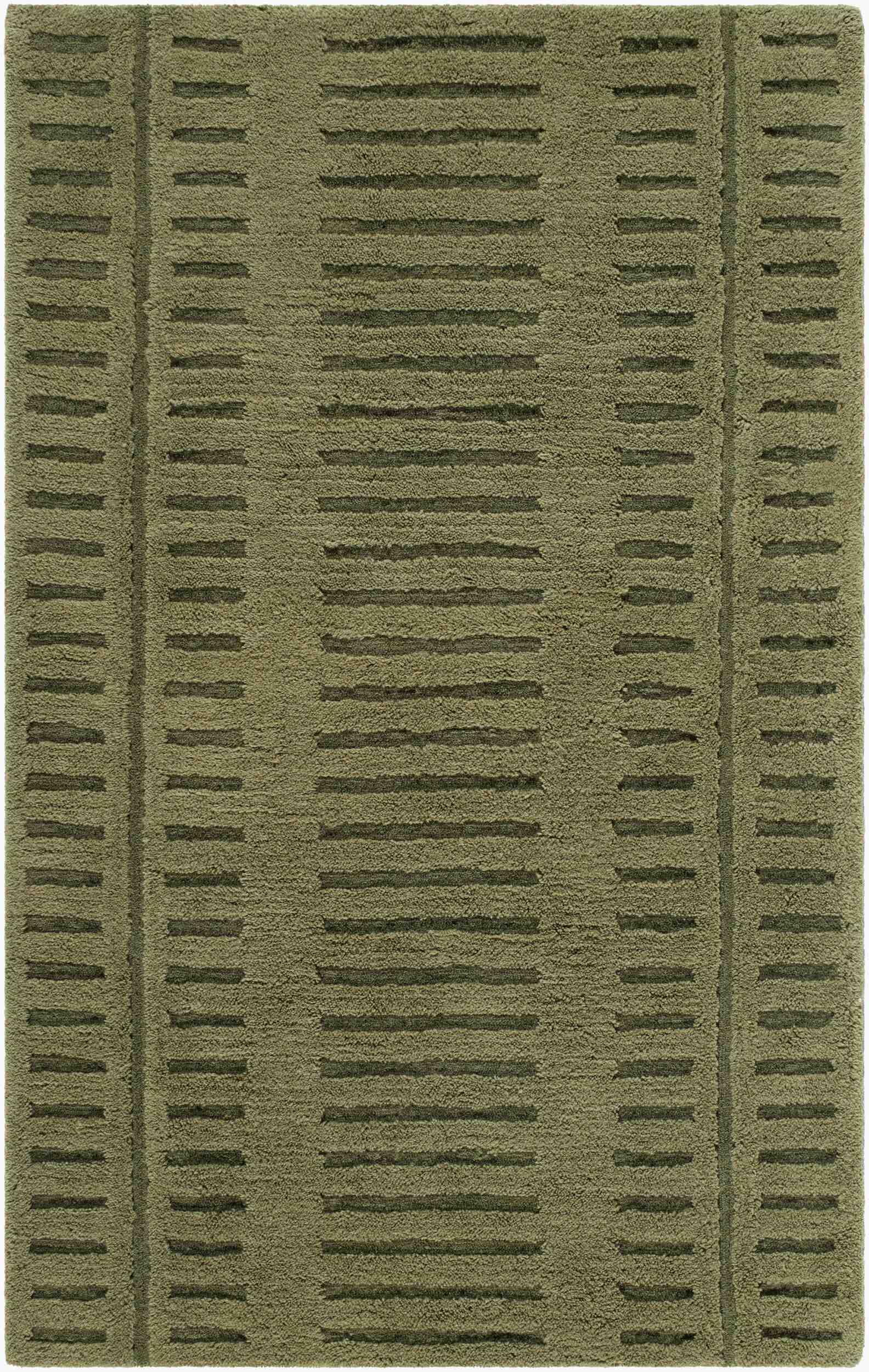 Mark&Day Washable Wool Rugs, 2x8 Dadrian Modern Army Green Runner Area ...