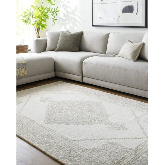 Mark&Day Wool Rugs, 2x8 Katheryn Traditional Light Silver Runner Area Rug, Silver Carpet for Hallway, Kitchen, Bedroom or Living Room (2'6" x 8' Runner)