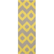 Mark&Day Wool Rugs, 2x8 Ninon Global Lemon/Gray Runner Area Rug, Yellow Brown Carpet for Hallway, Kitchen, Bedroom or Living Room (2'6" x 8' Runner)