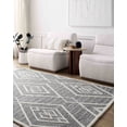 thumbnail image 1 of Mark&Day Wool Rugs, 5x7 Ajit Global Grey Area Rug, Grey White Carpet for Living Room, Bedroom or Kitchen (5' x 7'6"), 1 of 7