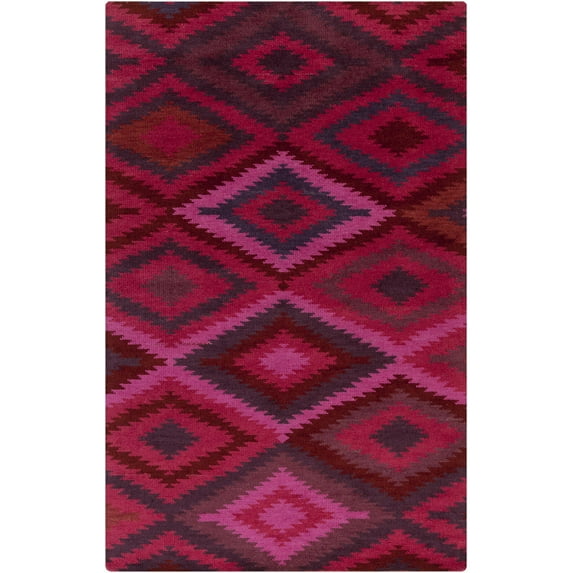 Mark&Day Wool Rugs, 5x8 Manassa Global Red/Black Area Rug, Pink Purple Red Carpet for Living Room, Bedroom or Kitchen (5' x 8')