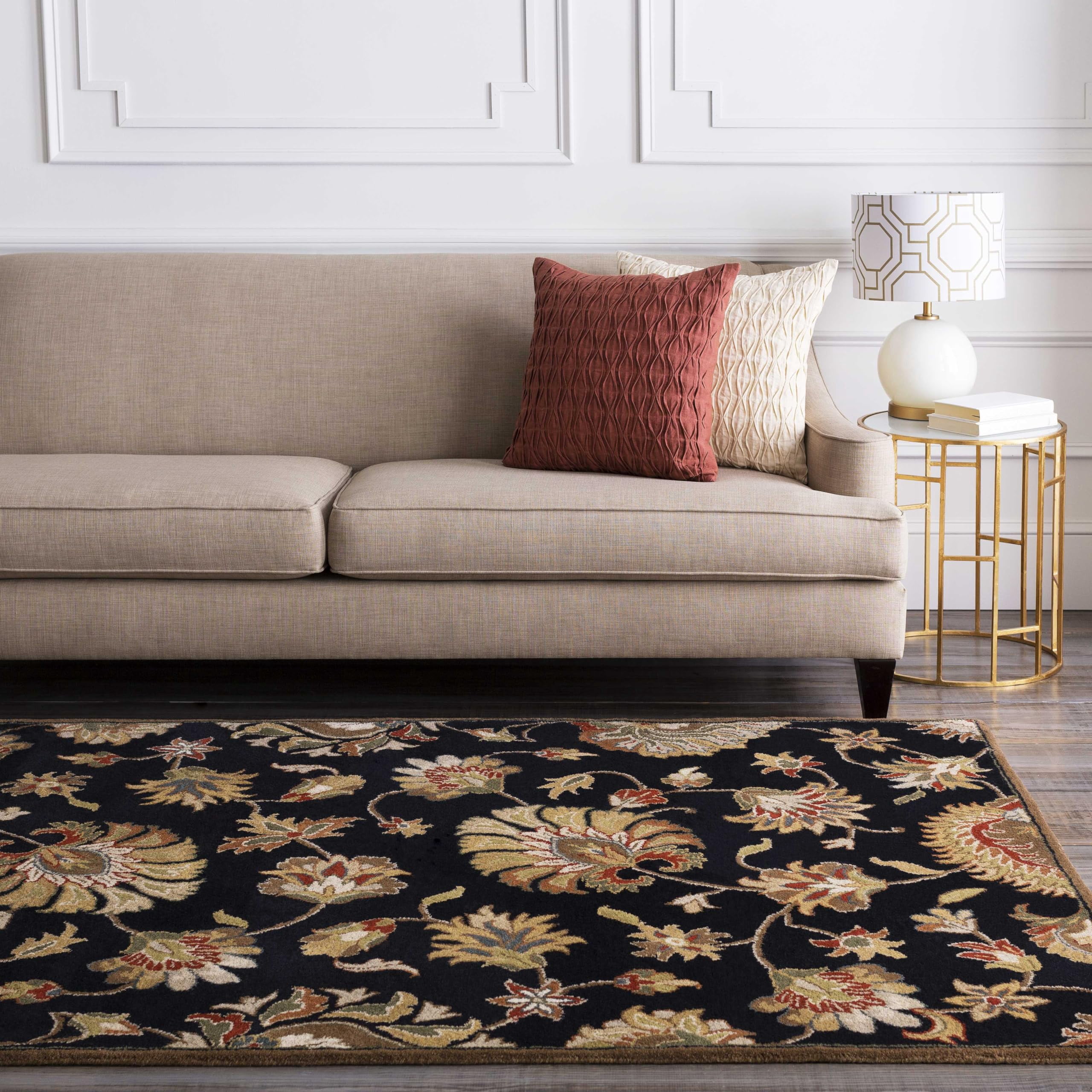 Black/color Rug Square Mark&Day Wool Rugs, 6x6 Grimshaw Traditional Black Square Area Rug ...