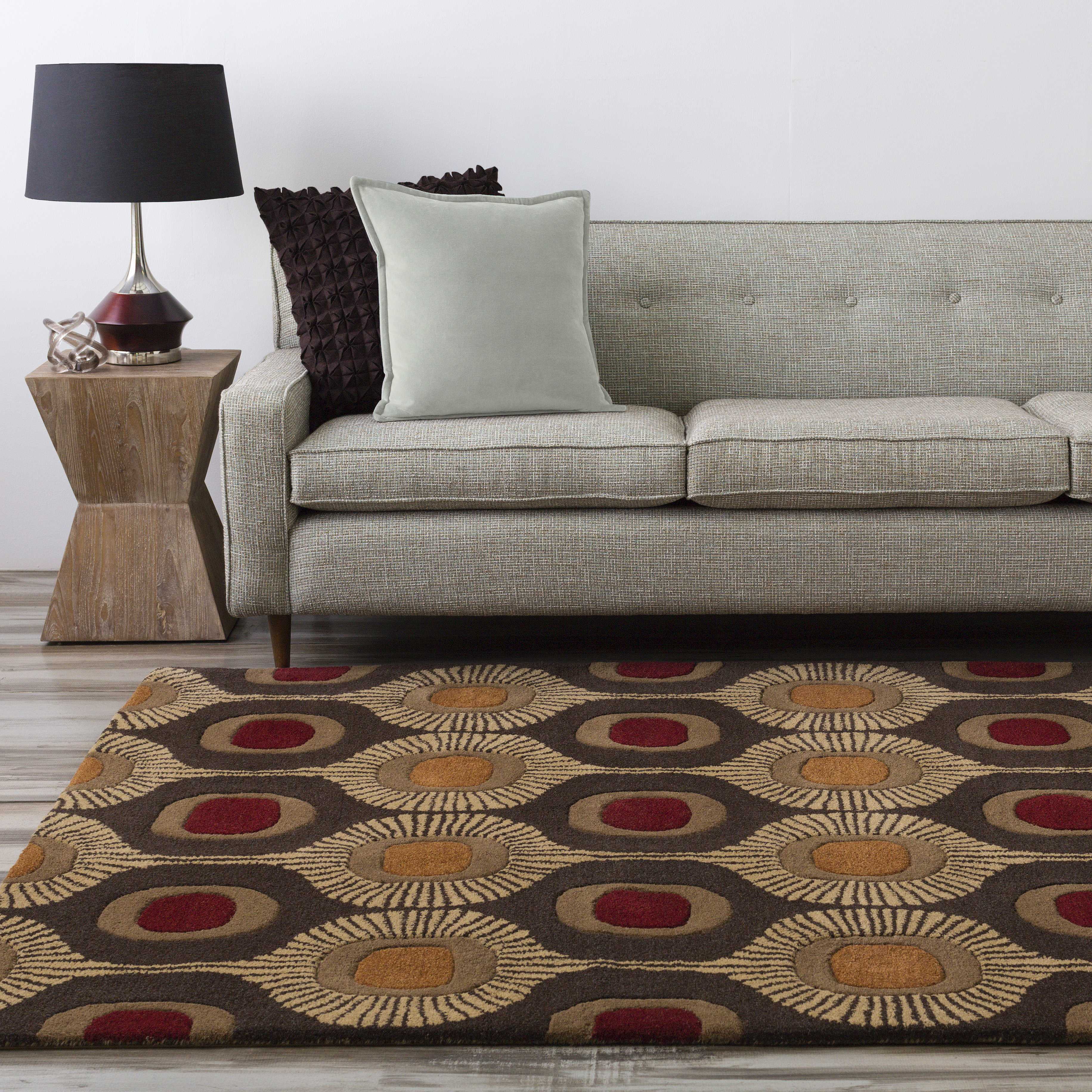 Mark&Day Wool Rugs, 6x6 Viking Modern Dark Brown Square Area Rug, Brown ...