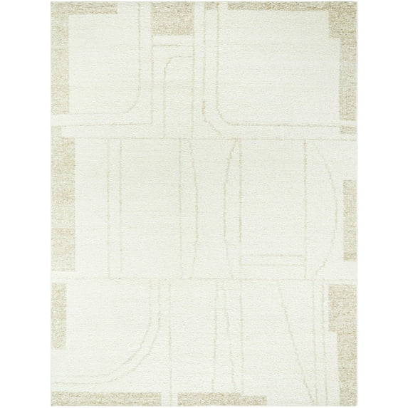 Mark&Day Wool Rugs, 6x9 Phung Modern Light Beige/Tan Area Rug, White Silver Beige Carpet for Living Room, Bedroom or Kitchen (6' x 9')