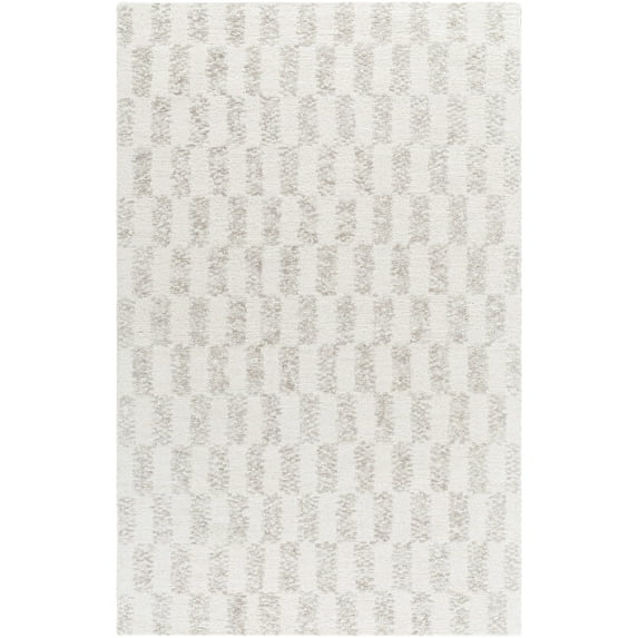 Mark&Day Wool Rugs, 9x12 Beatris Modern Tan/Cream Checkered Rug, Grey Off White Carpet for Living Room, Bedroom or Kitchen (9' x 12')