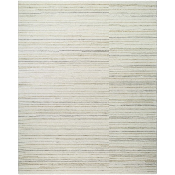 Mark&Day Wool Rugs, 9x12 Brandan Modern Light Silver Area Rug, Silver Grey Cream Carpet for Living Room, Bedroom or Kitchen (8'10" x 12')