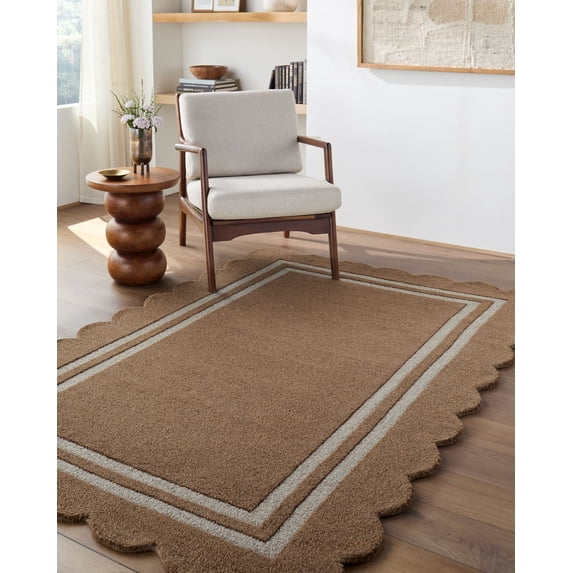 Mark&Day Wool Rugs, 9x12 Sanaa Modern Umber Area Rug, Umber Taupe Ivory Carpet for Living Room, Bedroom or Kitchen (9' x 12')