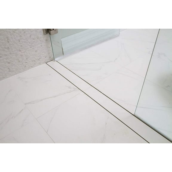 Mark E Industries Goof Proof 60in Linear Shower Drain Kit with TileOn Insert Top