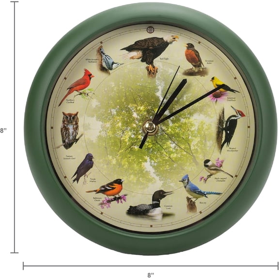 Mark Feldstein Limited Edition 20th Anniversary Singing Bird Wall/Desk Clock, 8 Inch$$Home Decor, Kitchen, & Other
