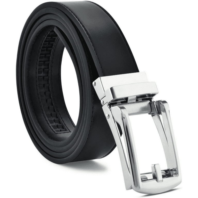 Mark Fred Black Men&rsquo;s Ratchet Belt for Men with Slide Ratchet 