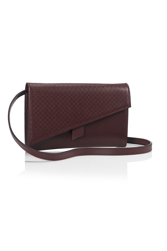 Mark Giusti Soho Patterned Leather Clutch (Dark Red, One Size)