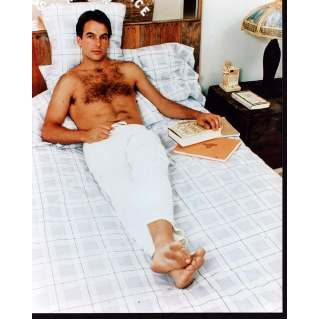 Mark Harmon Shirtless On Bed In White Pants Photo Print (16 x 20
