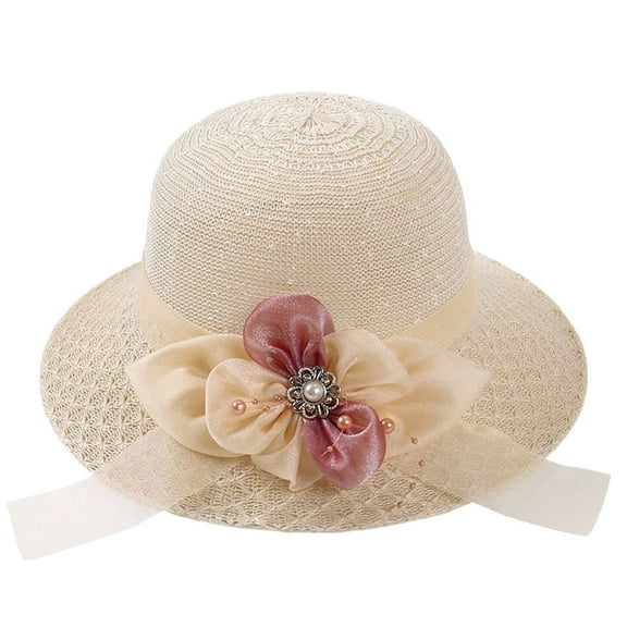 RUIG Mark Hat Sunshade Hat Children's Korean Summer Beach Hat Tourism Straw Hat Fisherman Hat Basin Hat