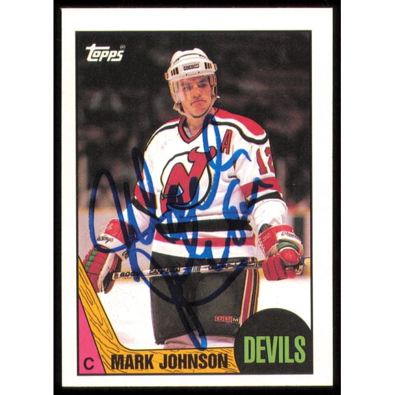 Mark Johnson Autographed 1987-88 Topps Card #101 New Jersey Devils SKU #255174