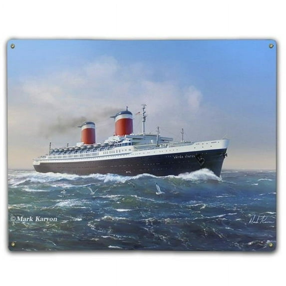 Mark Karvon LS2317M1215-MK 15 x 12 in. SS United States - Classic Metal Sign