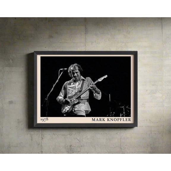 Mark Knopfler Concert Print: Vintage Music Poster, Black And White Photo, Poster Only