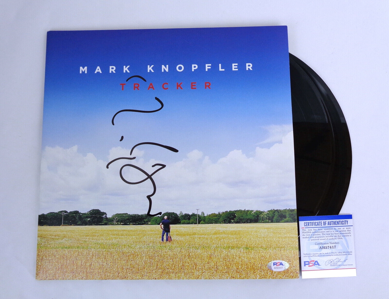 Pre-Owned Mark Knopfler Signed Autograph Tracker Vinyl Record Album PSA