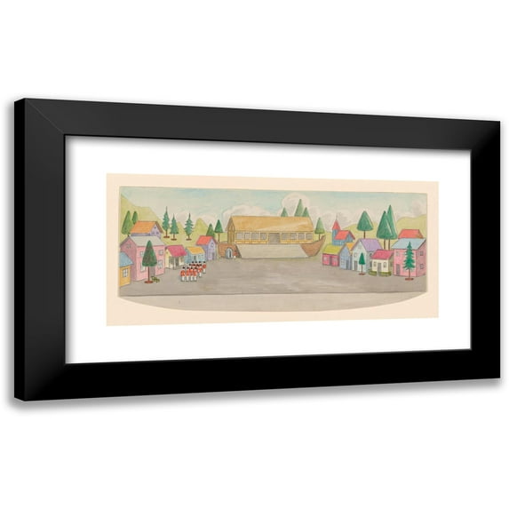 Mark Lawson 24x13 Black Modern Framed Museum Art Print Titled - Noah's Ark and Village (1919)