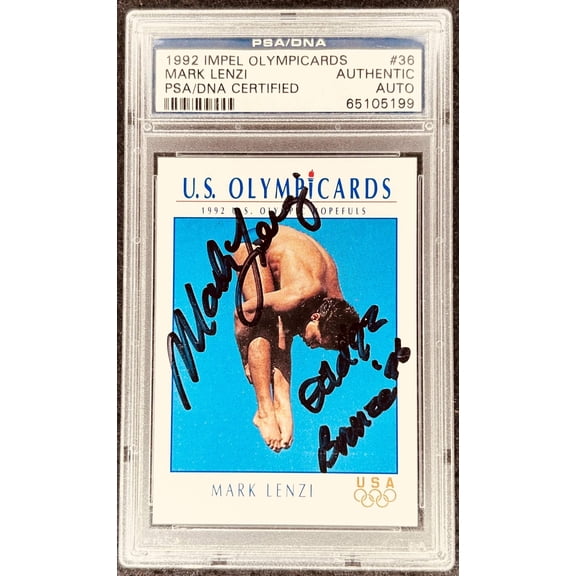 Mark Lenzi autographed 1992 Impel US Olympic diving Rookie Card PSA/DNA