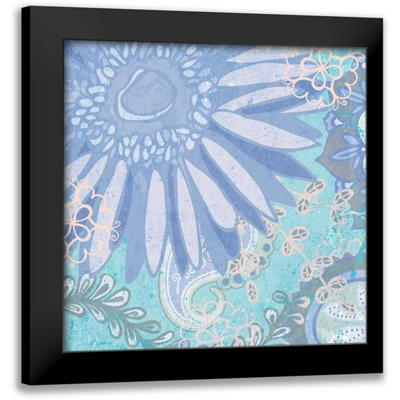 Mark, Leslie 12x12 Black Modern Framed Museum Art Print Titled - Dancing Daisy I