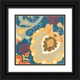 thumbnail image 1 of Mark, Leslie 12x12 Black Ornate Wood Framed with Double Matting Museum Art Print Titled - Paisley Blossom Red II, 1 of 4