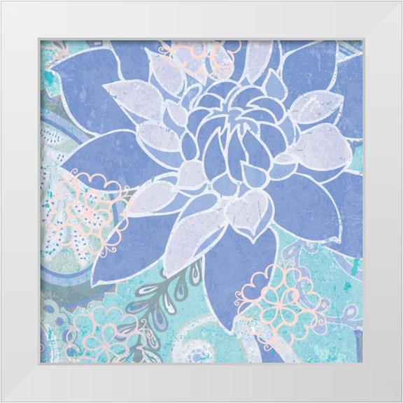 Mark, Leslie 12x12 White Modern Wood Framed Museum Art Print Titled - Dancing Daisy II