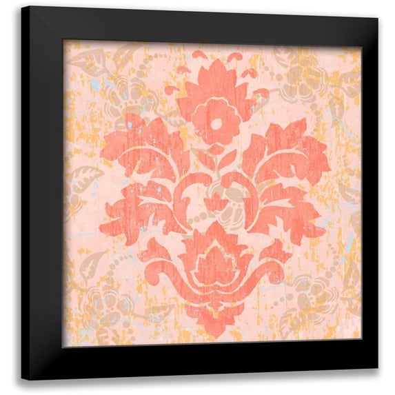 Mark, Leslie 15x15 Black Modern Framed Museum Art Print Titled - Damask Stamp V