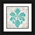 thumbnail image 1 of Mark, Leslie 15x15 Black Ornate Wood Framed with Double Matting Museum Art Print Titled - Damask Stamp VI, 1 of 4