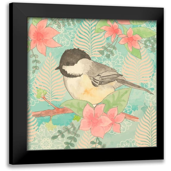 Mark, Leslie 20x20 Black Modern Framed Museum Art Print Titled - Chickadee Day II