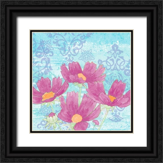 Mark, Leslie 20x20 Black Ornate Wood Framed with Double Matting Museum Art Print Titled - Coreopsis Tangle IV