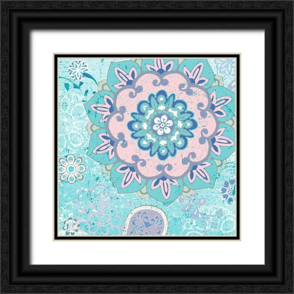 Mark, Leslie 20x20 Black Ornate Wood Framed with Double Matting Museum Art Print Titled - Paisley Faire III