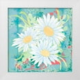 thumbnail image 1 of Mark, Leslie 20x20 White Modern Wood Framed Museum Art Print Titled - Daisy Patch Teal II, 1 of 4