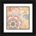 thumbnail image 1 of Mark, Leslie 26x26 Black Ornate Wood Framed with Double Matting Museum Art Print Titled - Paisley Faire V, 1 of 4