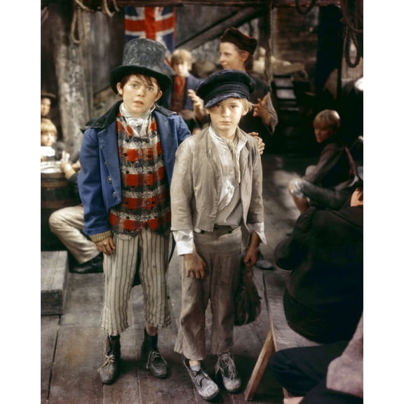 Mark Lester And Jack Wild In Oliver! Artful Dodger Union Jack Flag Classic British Musical 24X36 Classic Hollywood Poster