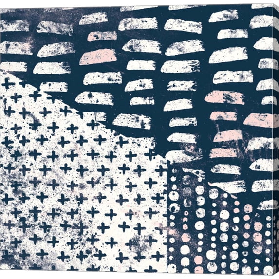 Mark Making Tile II with Blush by Moira Hershey, Canvas Wall Art, 24W x 24H