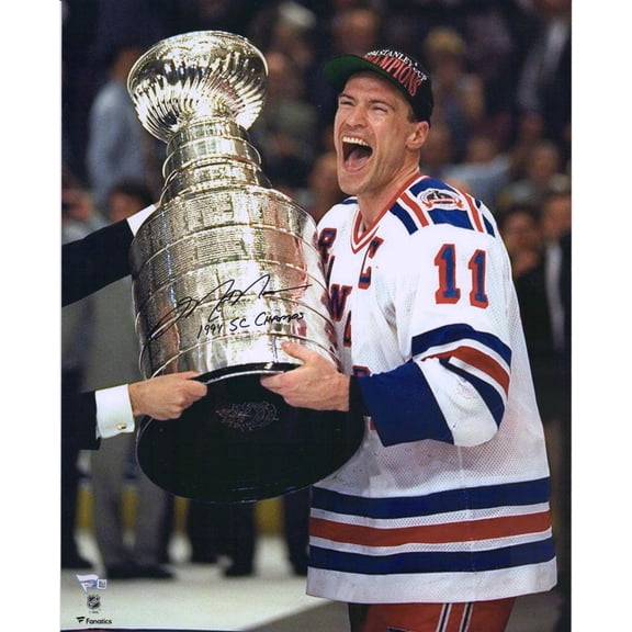 Mark Messier New York Rangers Autographed 16" x 20" Receiving Stanley Cup Photograph with "1994 SC Champs" Inscription - Fanatics Authentic Certified