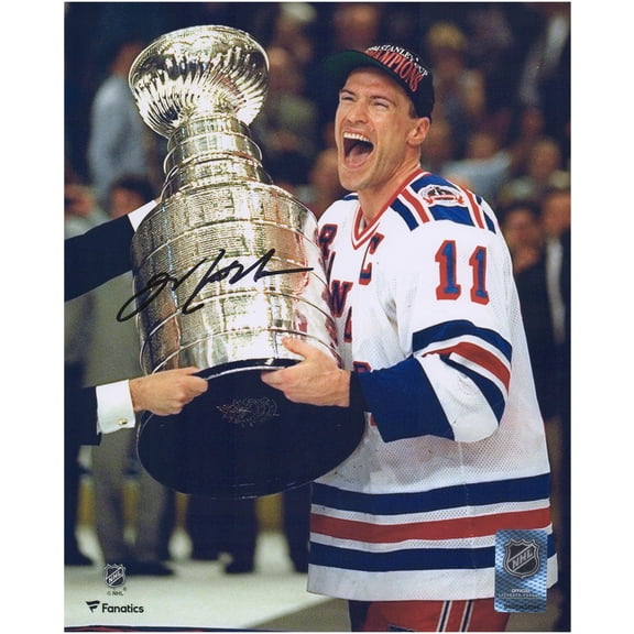 Mark Messier New York Rangers Autographed 8" x 10" Receiving Stanley Cup Photograph - Fanatics Authentic Certified