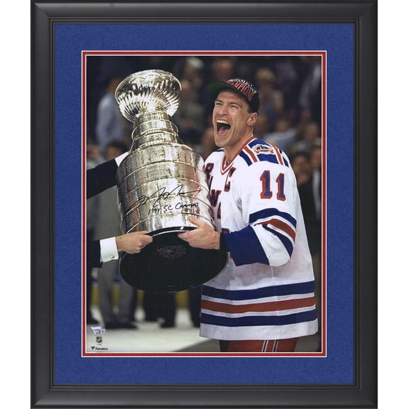 Mark Messier New York Rangers Framed Autographed 16" x 20" Receiving Stanley Cup Photograph with "94 SC Champs" Inscription - Fanatics Authentic Certified