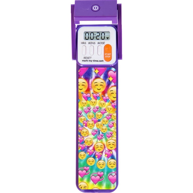 MarkMyTime Emoji Spiral Bookmark Reading Timer with Booklight