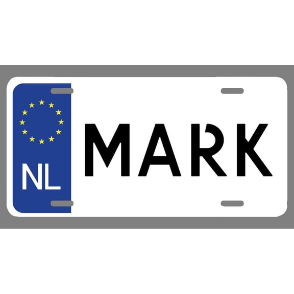 Mark Name Euro Style License Plate Tag Vanity Novelty Metal | UV Printed Metal | 6-Inches By 12-Inches | Car Truck RV Trailer Wall Shop Man Cave | NP1165