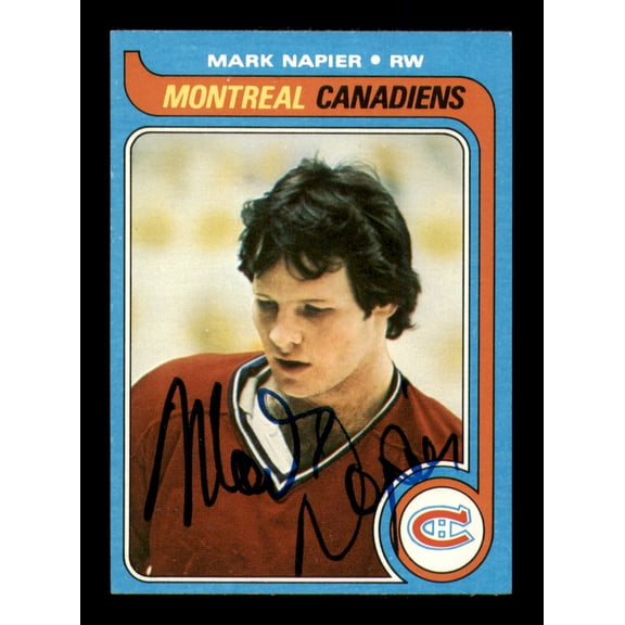 Mark Napier Autographed 1979-80 Topps Card #222 Montreal Canadiens SKU #251345