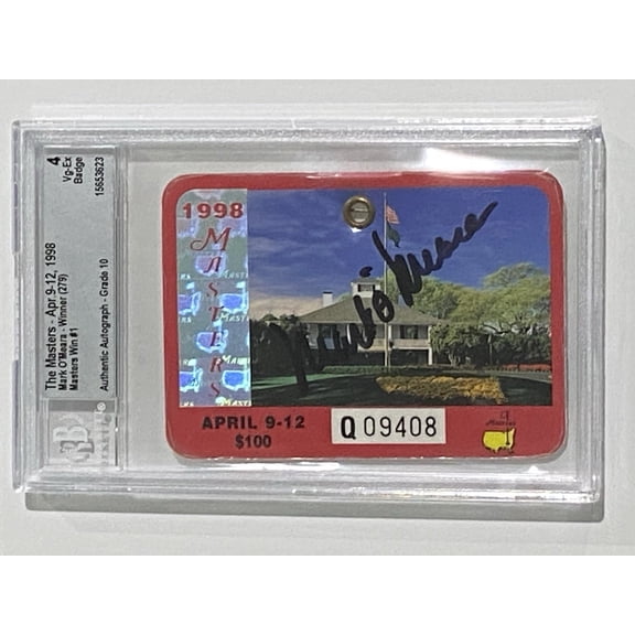Mark O'Meara Signed 1998 Masters Badge Beckett Authentic 4 Vg-Ex