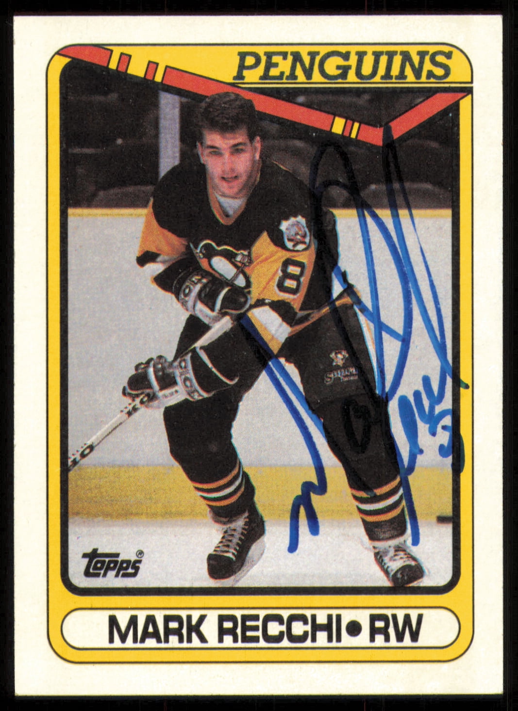 Mike Recchi Mark Recchi Autographed 1990-91 Topps Rookie Card #280 Pittsburgh ...