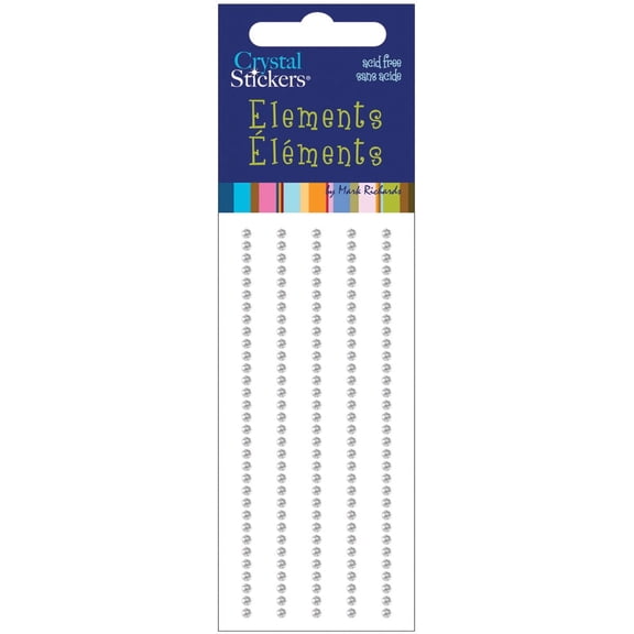 Mark Richards Crystal Stickers Elements 2mm Round 160/Pkg-Clear