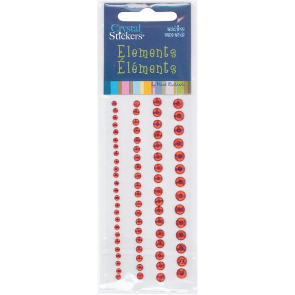 Crystal Stickers Elements 76/Pkg-Round - Red