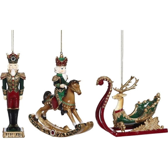 Mark Roberts 2020 Collection Nutcracker/Sled Ornament 4-6 Inches Assortment of 3