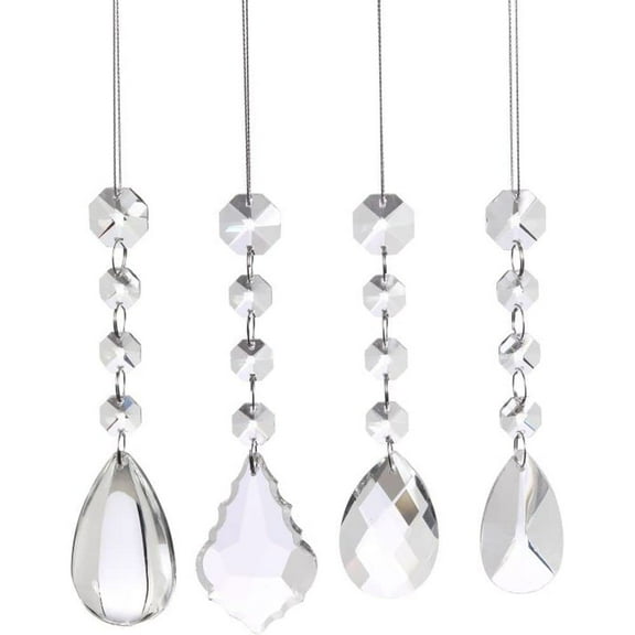 Mark Roberts 2022 Crystal Drop Ornament Set - Elegant Christmas Collectibles, Assortment of 4, 5.5 Inches