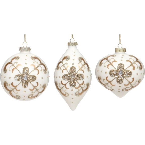 Mark Roberts Christmas 2023 Sparkling Jewel Ornament, 4-5'' Assortment of 3, Handmade Christmas Decorations