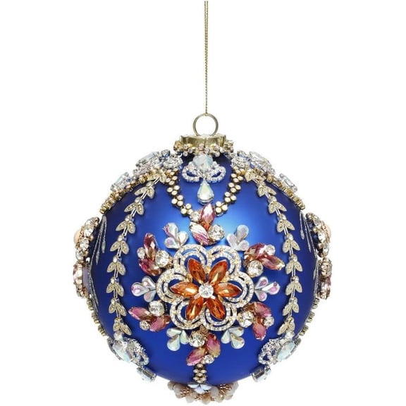 Mark Roberts Christmas 2024 King's Jewel Ball Ornament, Blue - 5 Inches, 36-45972