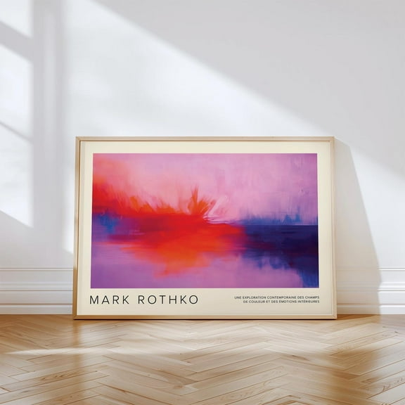Mark Rothko Abstract Sunrise Horizon Art Print Vibrant Red And Purple & Blue Wall Art For Bedroom, Office Or Living Room Wall Art, Modern Wall Decor, 8x12 UNFRAMED